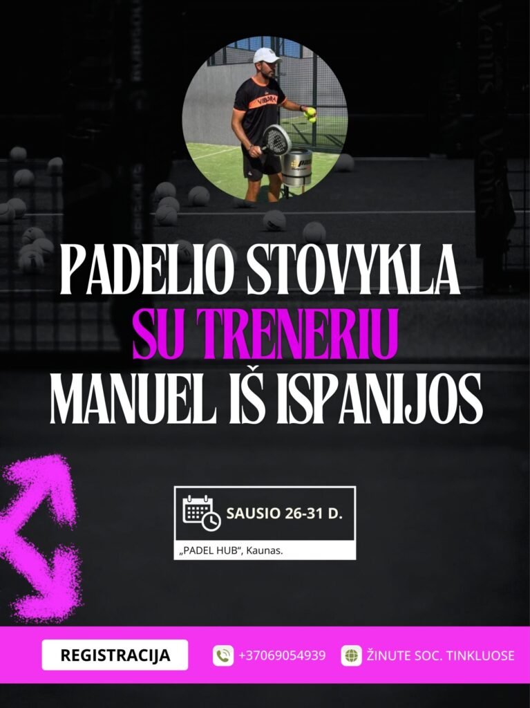 Padelio stovykla su treneriu iš Ispanijos