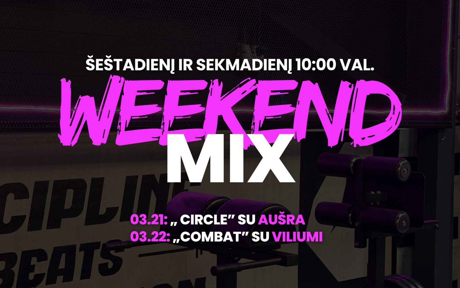 GYM HUB savaitgalio treniruotės kovo 21 ir kovo 22