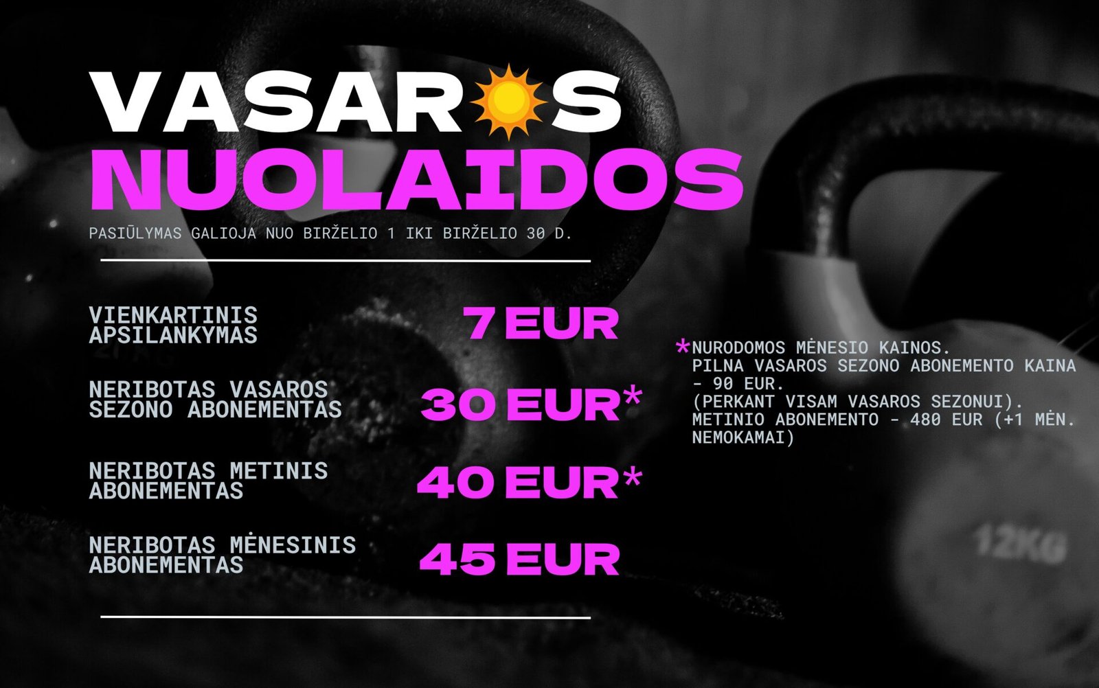 sporto klubo nuolaidos