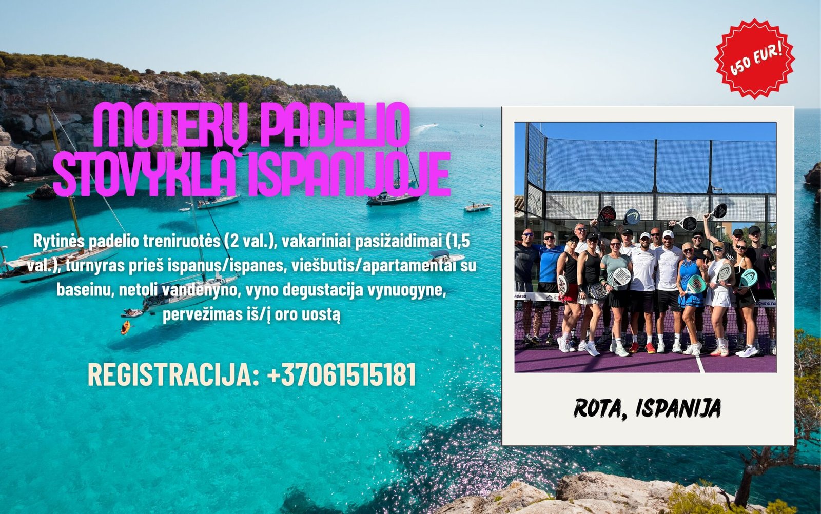 moteru padelio stovykla ispanijoje